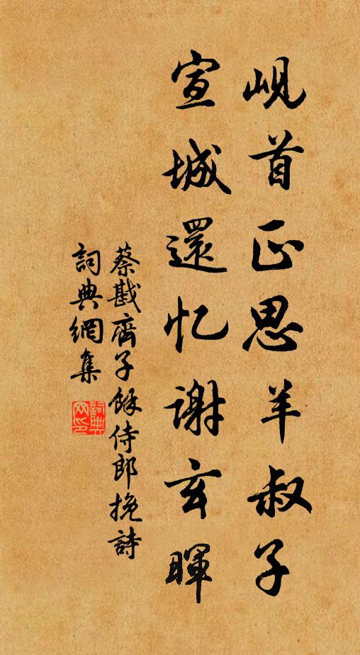 岘首正思羊叔子宣城还忆谢玄晖