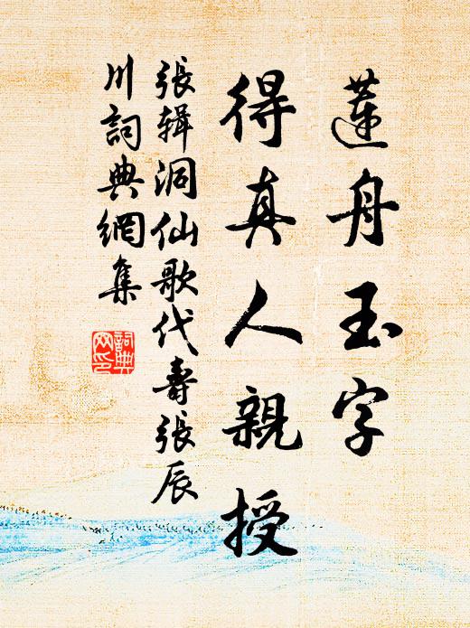 张辑莲舟玉字,得真人亲授书法作品欣赏