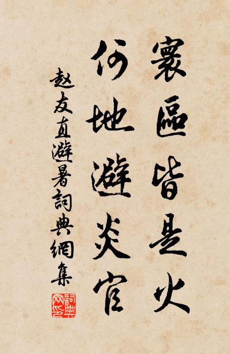 赵友直寰区皆是火,何地避炎官书法作品欣赏