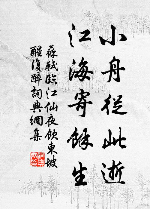 苏轼小舟从此逝,江海寄余生.书法作品欣赏