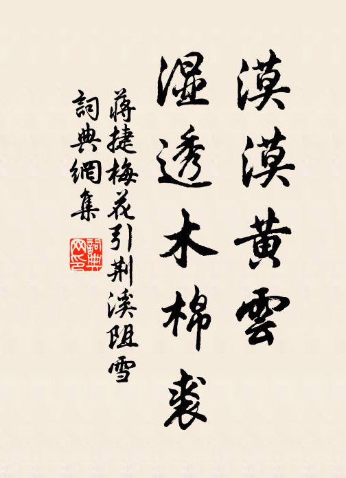 蒋捷漠漠黄云,湿透木棉裘.书法作品欣赏