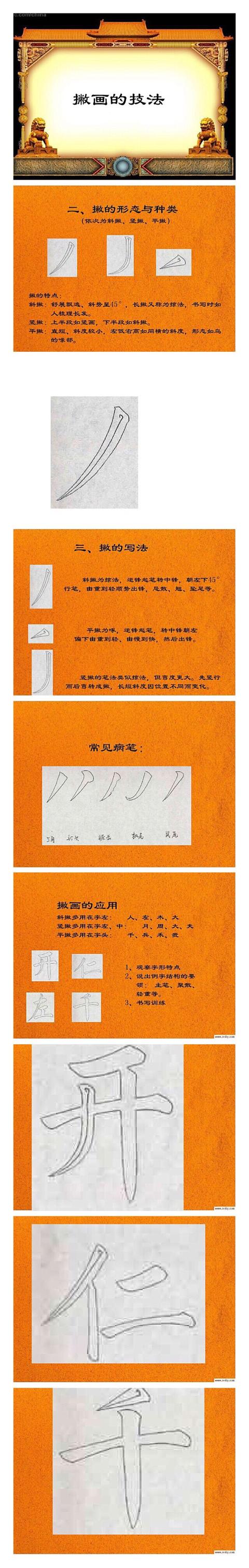 欧楷基本笔画：永字八法