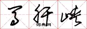 朱锡荣马肝峡草书怎么写