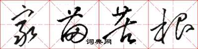 骆恒光穷苗苦根草书怎么写