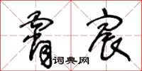 王冬龄霄宸草书怎么写