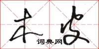 骆恒光木皮草书怎么写
