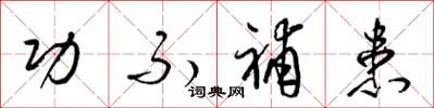 梁锦英功不补患草书怎么写