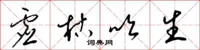 梁锦英虚枯吹生草书怎么写