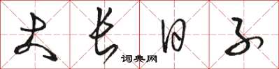 骆恒光大长日子草书怎么写