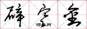 朱锡荣辟寒金草书怎么写