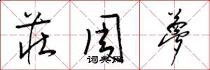 梁锦英庄周梦草书怎么写