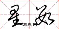 朱锡荣星数草书怎么写