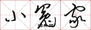 骆恒光小冤家草书怎么写