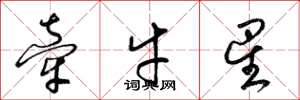 梁锦英牵牛星草书怎么写
