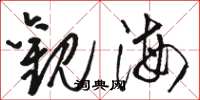 骆恒光观海草书怎么写