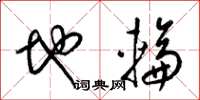 梁锦英地轮草书怎么写