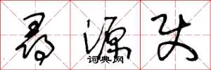王冬龄寻源使草书怎么写