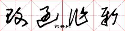 朱锡荣改过作新草书怎么写