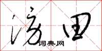 梁锦英涝田草书怎么写