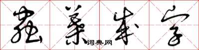 曾庆福虫叶成字草书怎么写