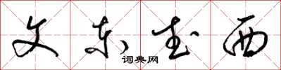 梁锦英文东武西草书怎么写
