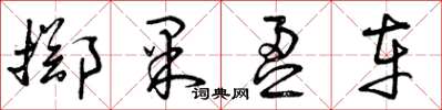 曾庆福掷果盈车草书怎么写
