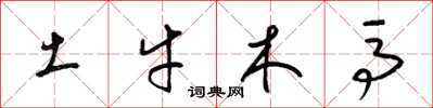 梁锦英土牛木马草书怎么写