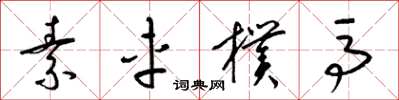 梁锦英素车朴马草书怎么写