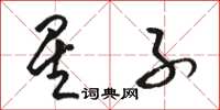 骆恒光星子草书怎么写