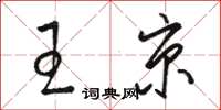 骆恒光王京草书怎么写