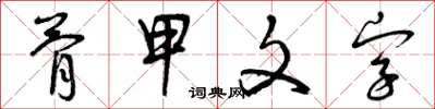 曾庆福骨甲文字草书怎么写