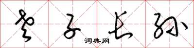 梁锦英老子长孙草书怎么写
