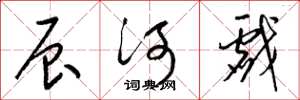 梁锦英辰河戏草书怎么写