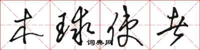 骆恒光木球使者草书怎么写