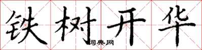 丁谦铁树开华楷书怎么写