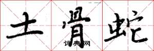 周炳元土骨蛇楷书怎么写