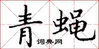 丁谦青蝇楷书怎么写