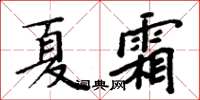 周炳元夏霜楷书怎么写