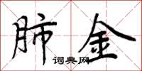 周炳元肺金楷书怎么写