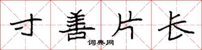 袁强寸善片长楷书怎么写
