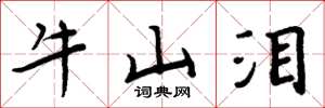 周炳元牛山泪楷书怎么写