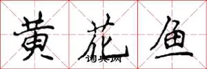 侯登峰黄花鱼楷书怎么写