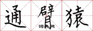 何伯昌通臂猿楷书怎么写
