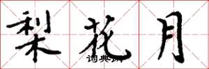 周炳元梨花月楷书怎么写