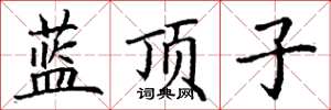 丁谦蓝顶子楷书怎么写