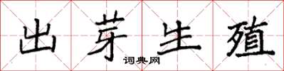 袁强出芽生殖楷书怎么写