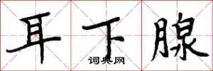 周炳元耳下腺楷书怎么写