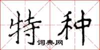 侯登峰特种楷书怎么写