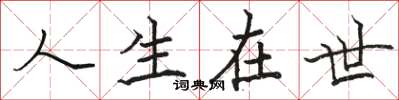 骆恒光人生在世楷书怎么写