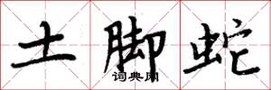 周炳元土脚蛇楷书怎么写